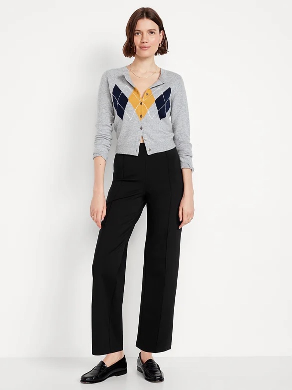 Old Navy Black Straight-Leg Ponte Pants